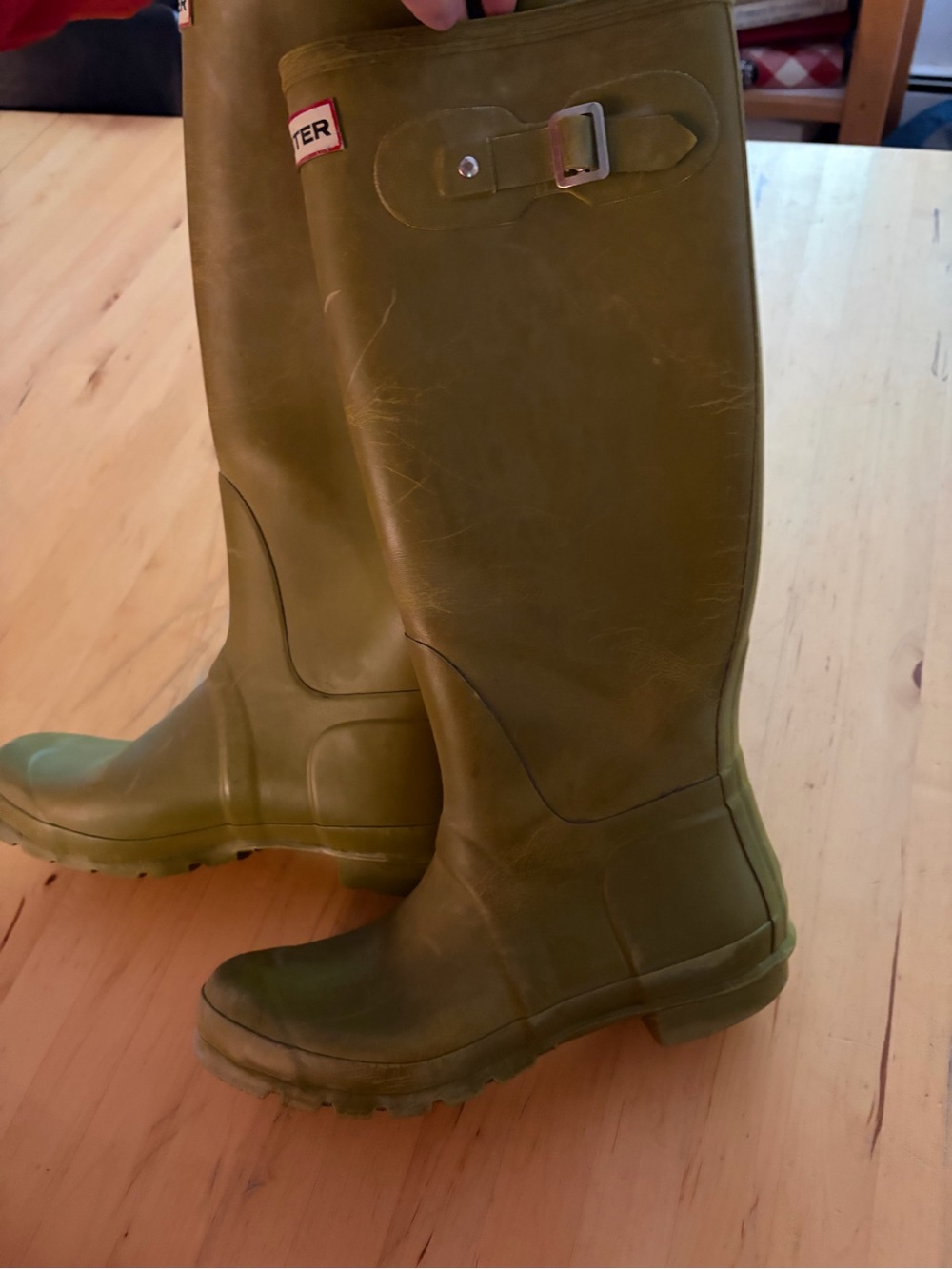 Hunter Olive Green Tall Rubber Rain Boots - Picture 8 of 10